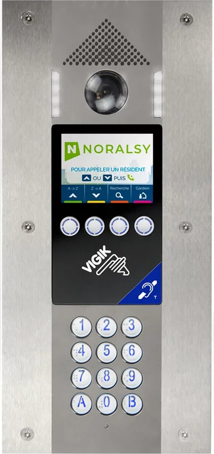 Platine interphone 4G Noralsy avec lecteur VIGIK et clavier codé